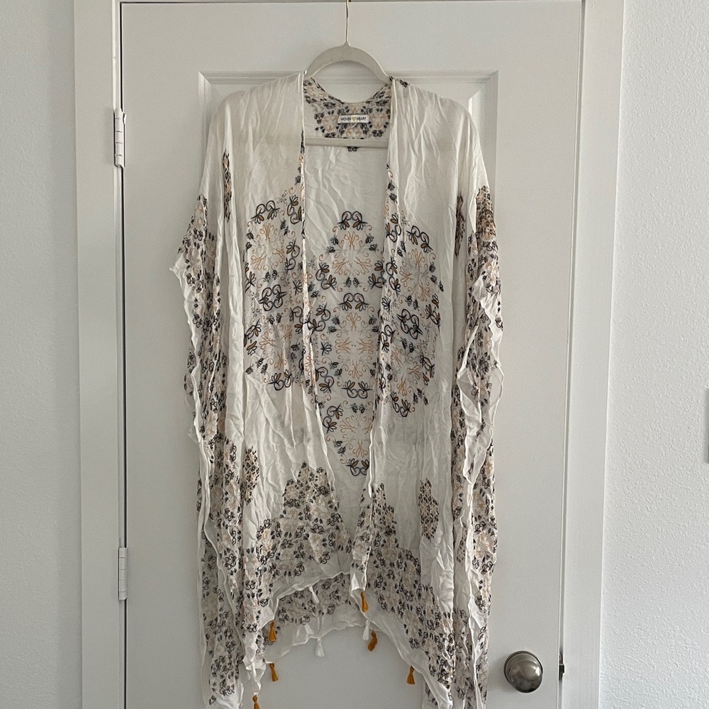 Woven Heart Cover Up Cardigan